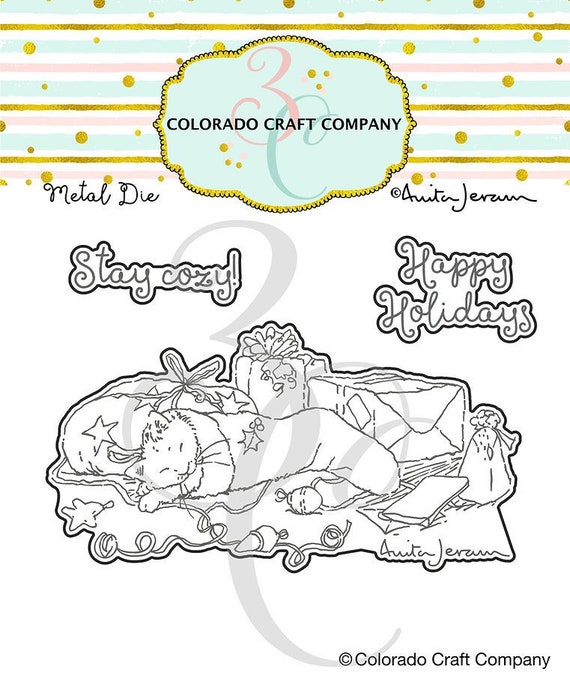 AJ827 D Anita Jeram Cozy Cat Dies by Colorado Craft Company Etsy UK