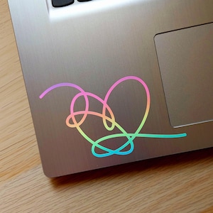 Calcomanía de corazón con la frase "Love Yourself" de BTS ARMY / KPOP / Calcomanía de vinilo / Pegatina de vinilo / Teléfono / Laptop / Notebook / Auto / Ventana / Botella de agua