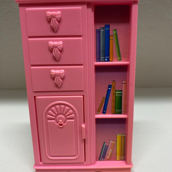 Vintage 1990s Pink Barbie Dresser/Bookshelf