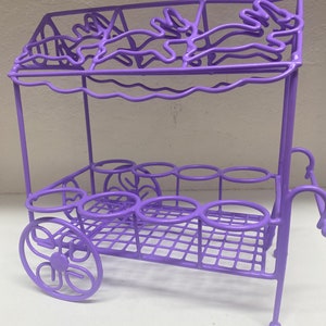 Vintage Purple Bunny Flower Cart Easter Egg Holder