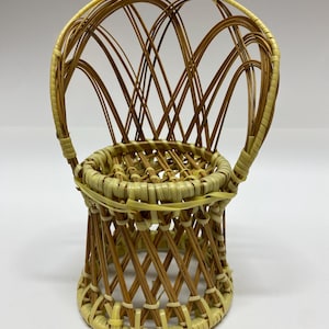Vintage Wicker Peacock Doll Chair