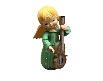 Figura de ángel vintage de Anri Ferrandiz Toriart tocando el violonchelo - 8,9 cm