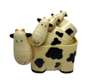 Vintage Plastic Cow Measuring Cups - Stackable- J.S.N.Y.