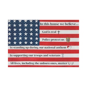 In This House We Believe - Patriotic Yard Sign, House Beliefs Decor, American Flag Display, Political Support, Front Yard Decoration