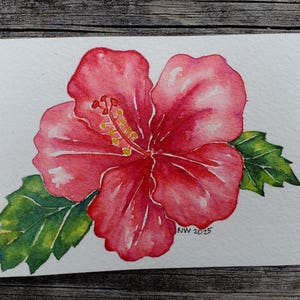 Pintura ORIGINAL em aquarela de flores, cartões. Obra de arte com pintura floral.