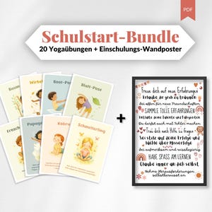 Cadeau d'inscription scolaire, cartes de yoga pour enfants, affiche d'encouragement pour la rentrée scolaire, ensemble PDF de pleine conscience pour les élèves de première année, idée d'inscription scolaire, exercice préscolaire
