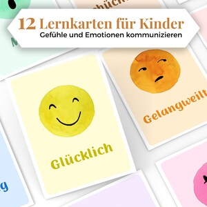 Cartes d'émotions pour enfants Émotions et sentiments Flashcards Apprendre en s'amusant Cadeau Cartes préscolaires Exprimer ses sentiments Téléchargement numérique