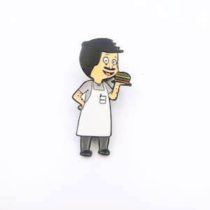 Bob Belcher/ Bobs Burgers Pin/ Bob Belcher/ Cartoon Pin/ Burger Pin/ Lapel Pin/ Backpack Pin/Gift/Cult Cartoon/ Com-icon/pop culture pin/