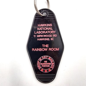 Rainbow room Hawkins lab keychain stranger things/Hawkins/stranger things/ eleven 80&#39;s/motel keychain/gift/one of a kind