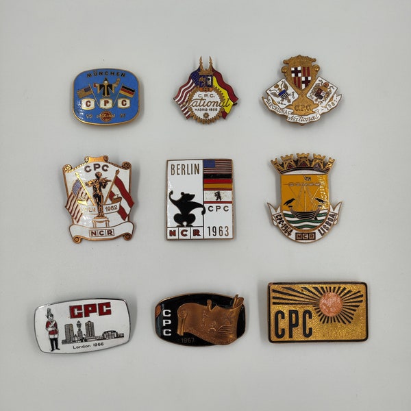 NCR National Cash Register Company CPC Century Point Club Enamelled Tie Pins Brooches Lot Bundle, Collectible Enamel Pin Brooch