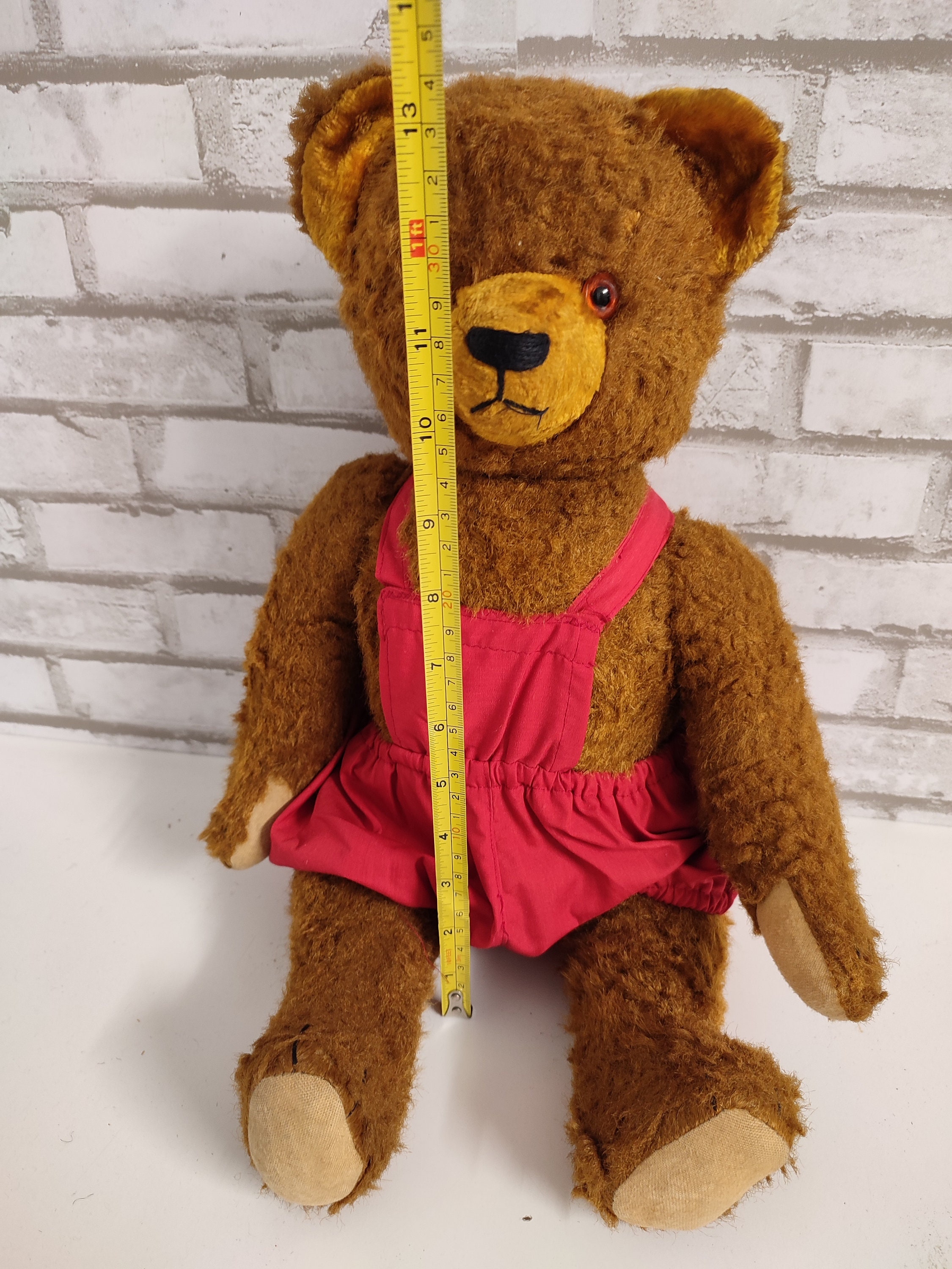 Teddy Bear Vintage Antique Teddy Bear Big Size Stuffed With Straw - Etsy