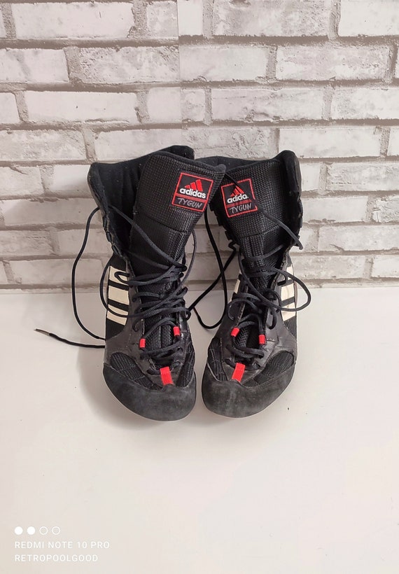 Vintage Adidas Tygun US11 UK 10 1 2 Boots Black White Red Kicks Lightweight Boxing Wrestling Combats MMA Shoes 90s Etsy Ireland