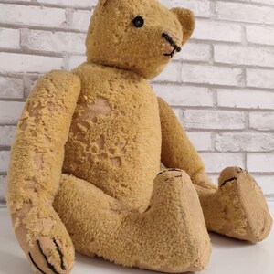 Teddy Bear Vintage Antique Teddy Bear Big Size Stuffed With Straw - Etsy
