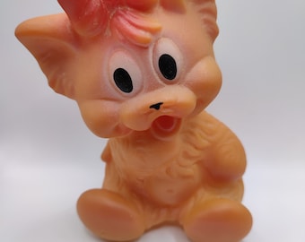 Cat Rubber Toy Cat Squeak Toy, Squeeze Toy, vintage toy