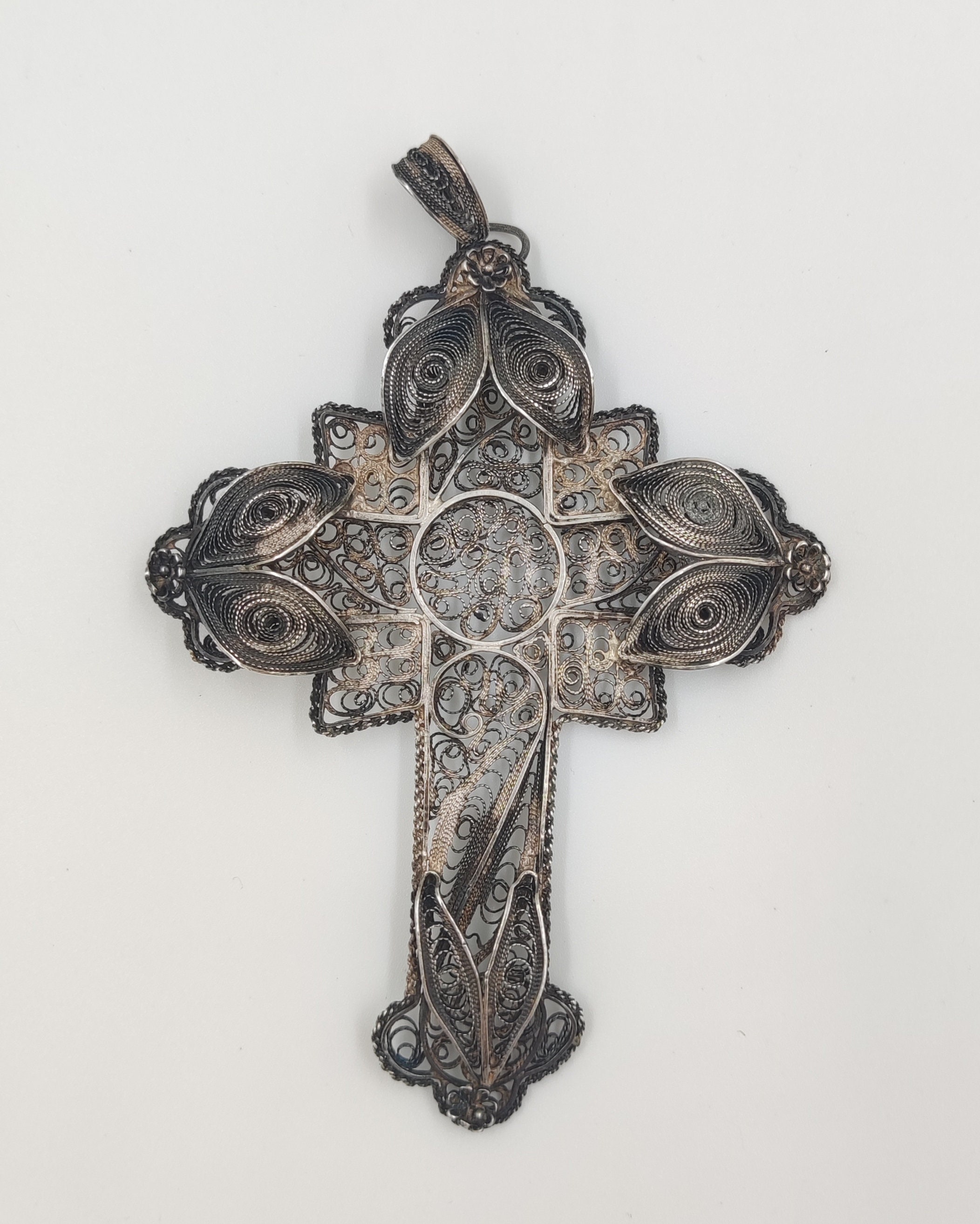 Antique Religious Christian Orthodox Jewelry Sterling Silver Filigran