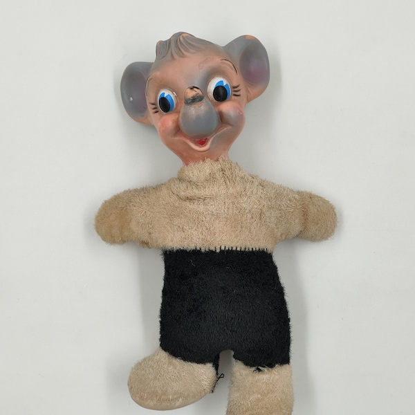 Vintage 1960's Mouse My Toy Rubber Face Stuffed Plush 1962, Collectible Toy