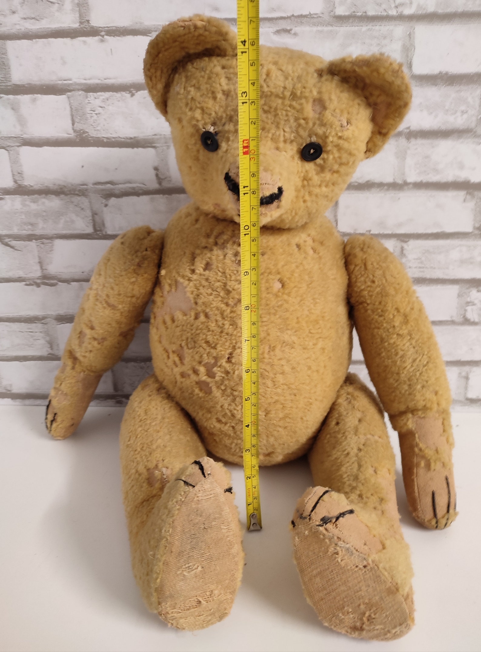 Teddy Bear Vintage Antique Teddy Bear Big Size Stuffed With Straw - Etsy