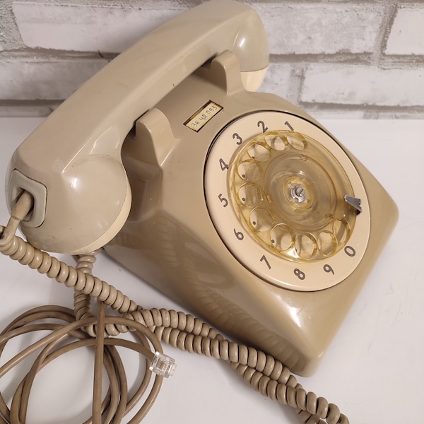 Bakelite Rotary Telephone light Gray color