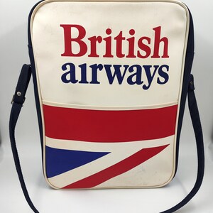 BRITISH AIRWAYS Shoulder bag Carrying Bag Aviation Memorabilia Made in England Vintage flight bag 1980s Rare Collectible Retro