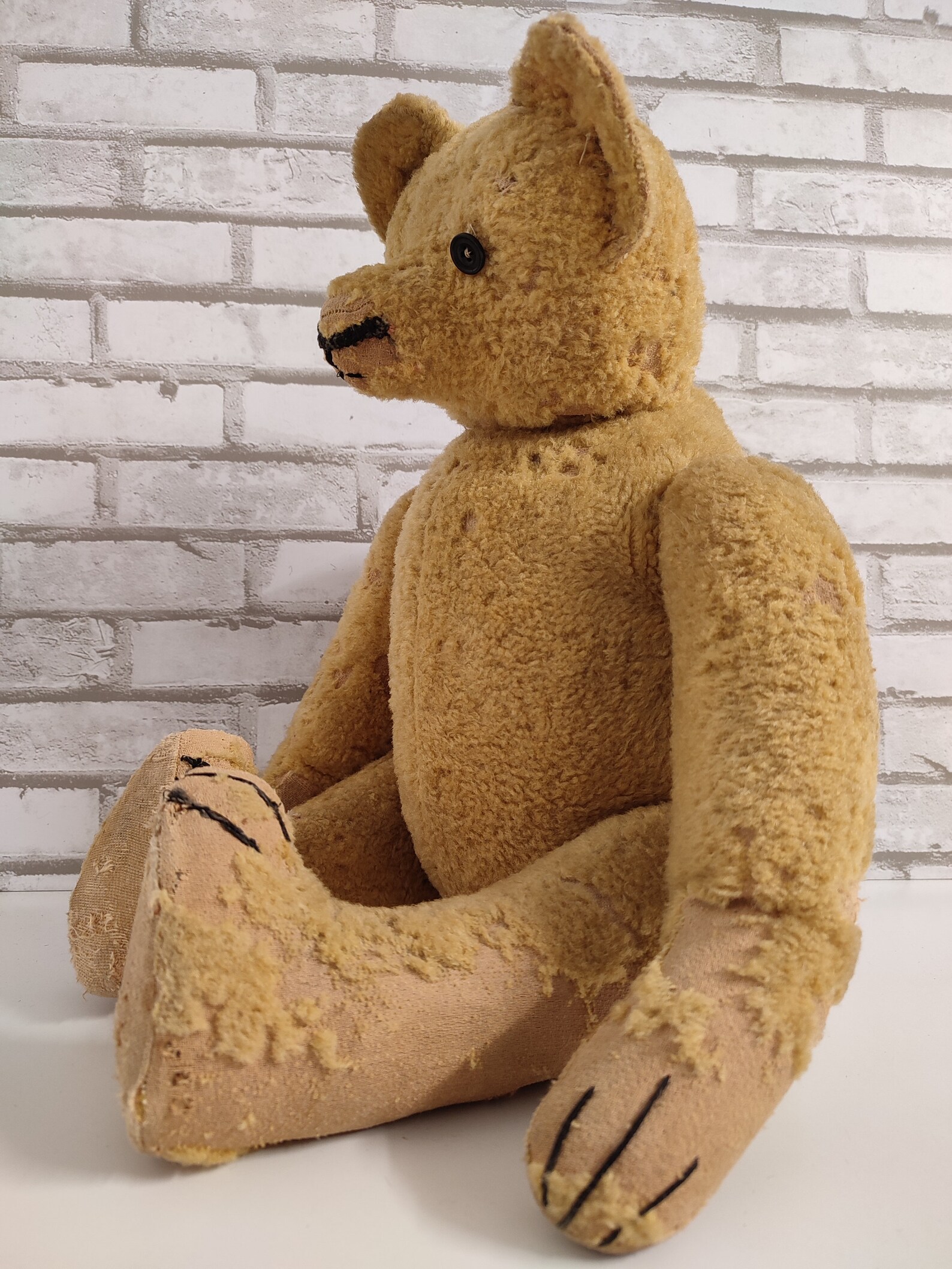 Teddy Bear Vintage Antique Teddy Bear Big Size Stuffed With Straw - Etsy