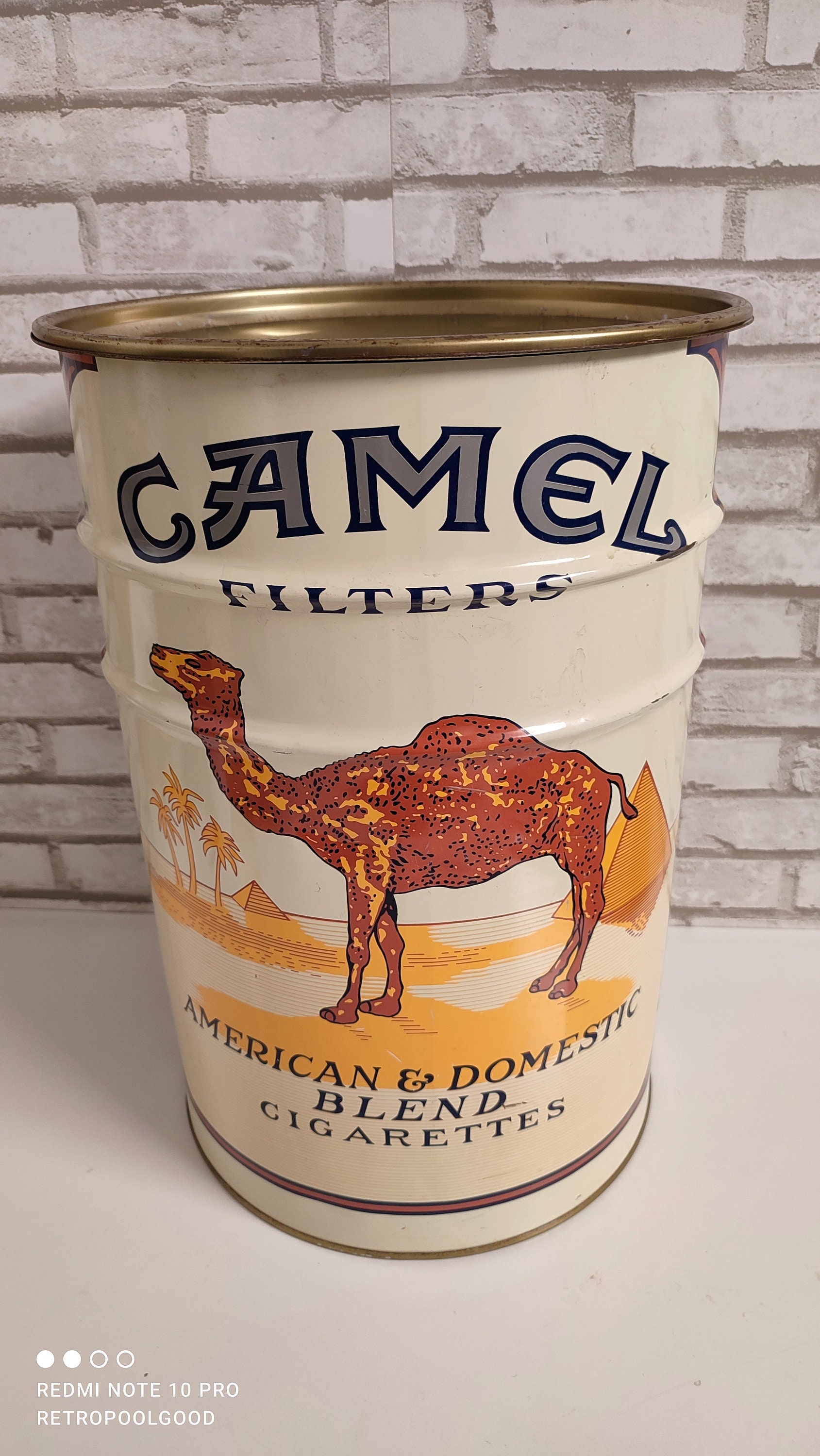 camel キャメル　タバコ　昭和レトロ　ヴィンテージ　ゴミ箱 camel キャメルタバコ昭和レトロヴィンテージゴミ箱