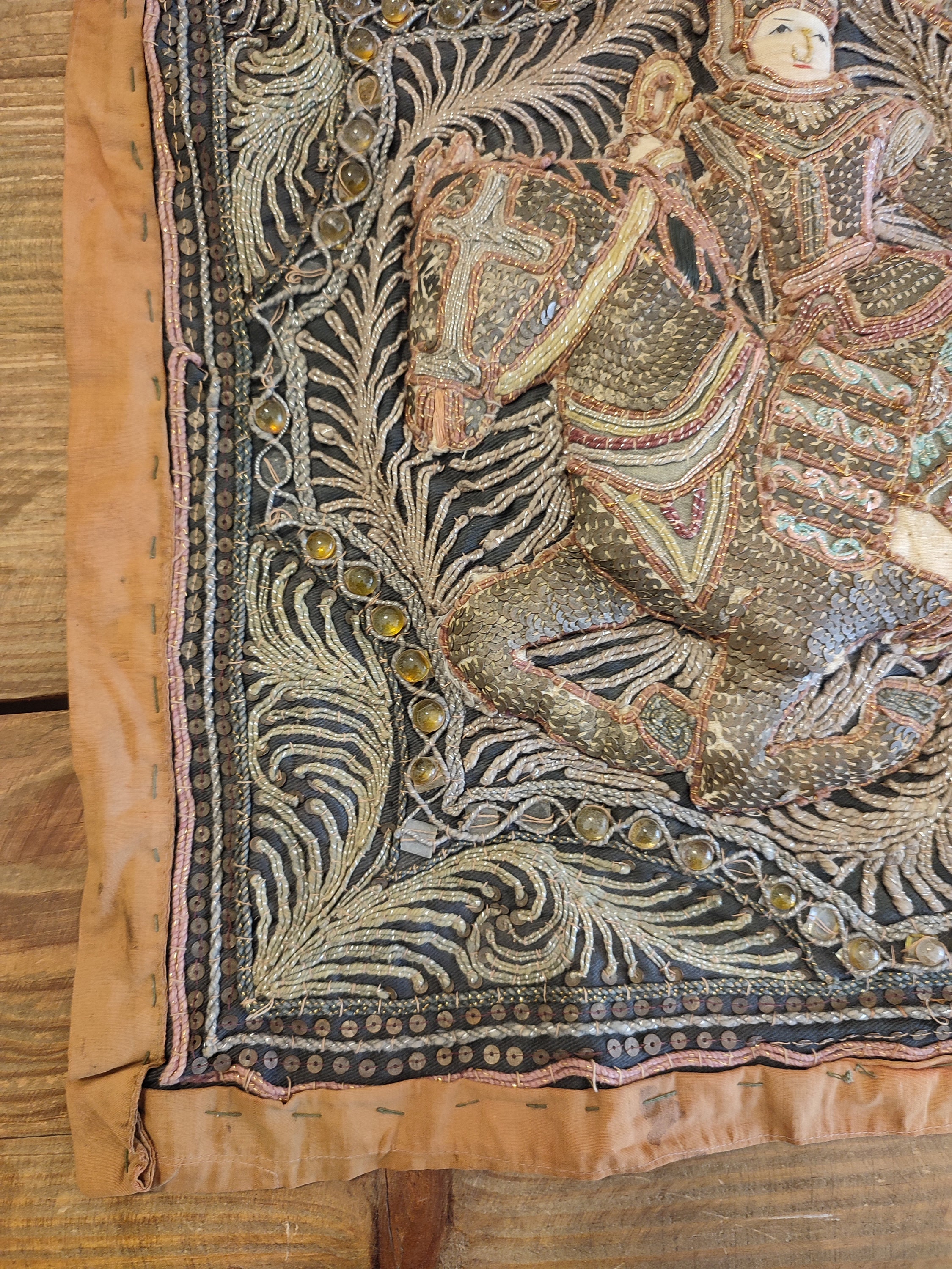 Antique burmese kalaga tapestry shop