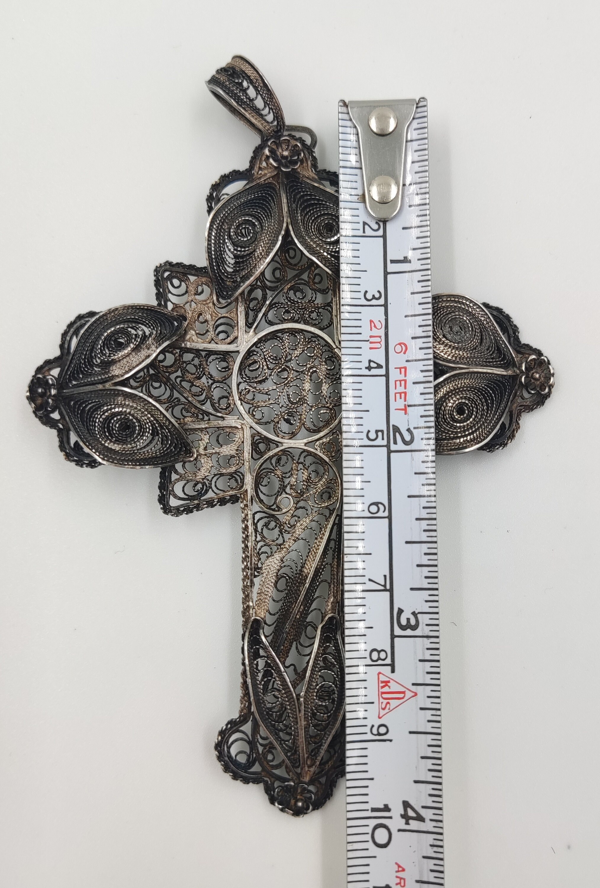 Antique Religious Christian Orthodox Jewelry Sterling Silver Filigran