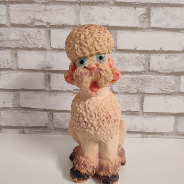 Squeak Caniche Poodle , Squeak Caniche Poodle Rubber toy, Vintage toy, Squize toy,Squeaky Toy, vinatge toy Caniche Poodle