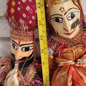 Rajasthani Couple Bobble Head Handmade Puppet/Kathputli