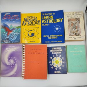 Vintage Astrology Books Lot Bundle, Rare Astrology Books, Vintage Foretelling Books, Arkana Astrology, Hermetic Astrology, Collectible Books