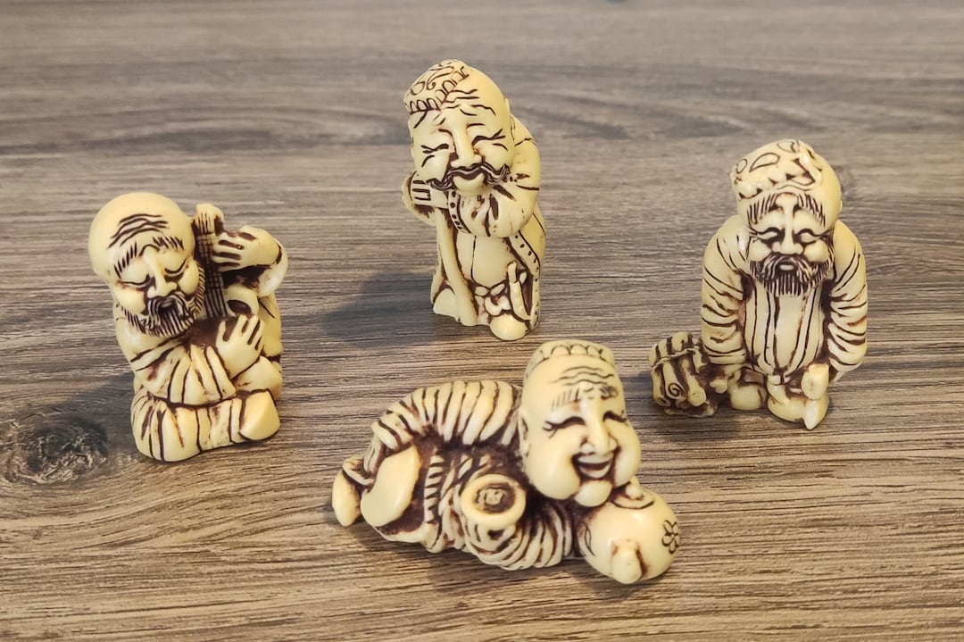 Netsuke Figurines Lot Asian Japan Decorative Traditional Etsy