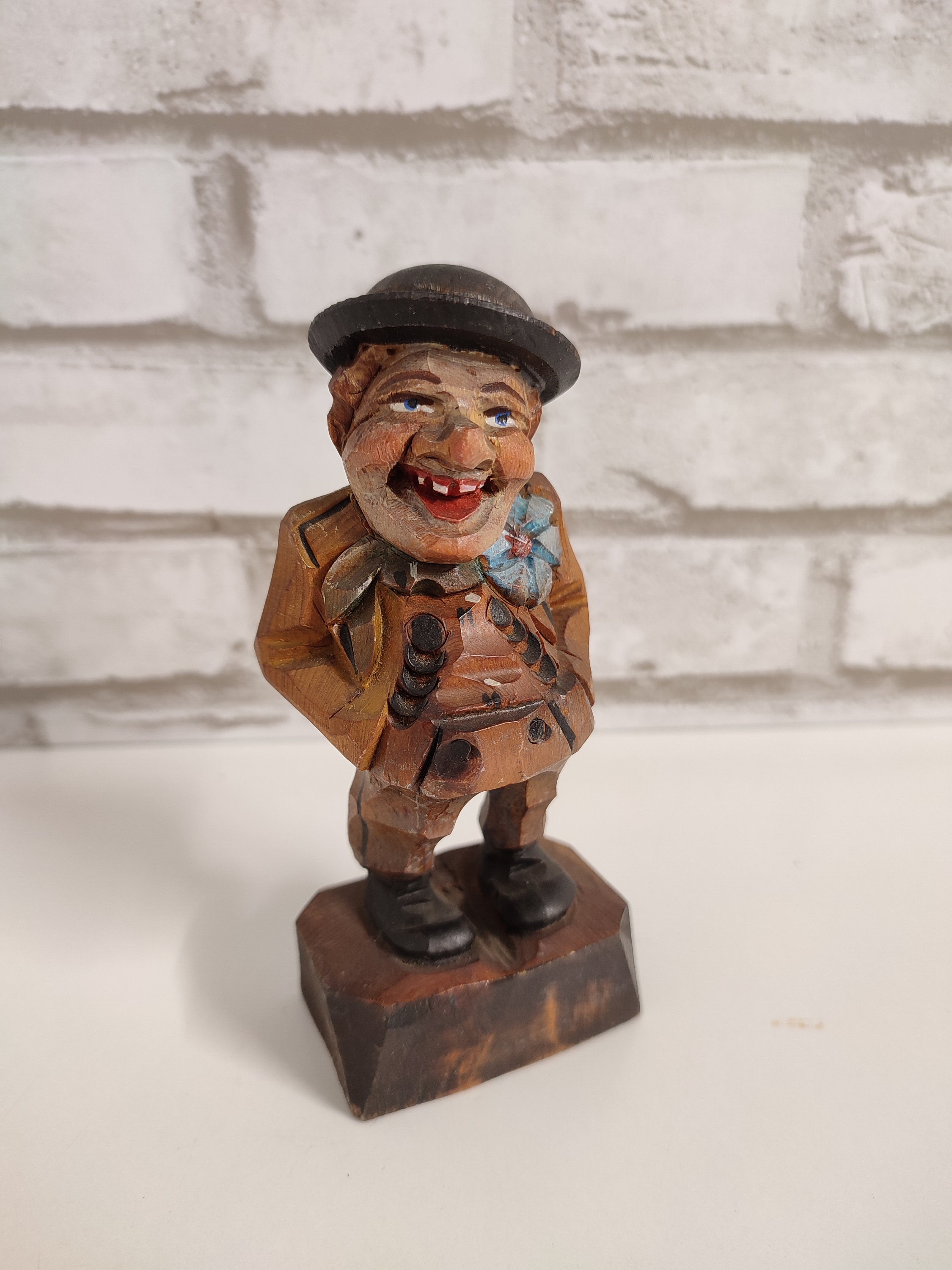Anri Hand Carved Wood Small Man Vintage Figure Figurine Sculpture - Etsy