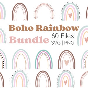 Boho Rainbow SVG, Hand Drawn Rainbow SVG, Boho SVG, Boho Rainbow png, Cute Rainbow svg, Rainbow Vector, Hippie svg, Heart Rainbow svg