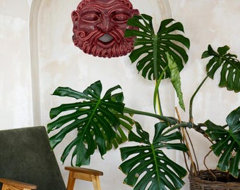 Sculpture Mask - Handmade Wall Decoration - Wall Decor - Handmade by Cuorelavico 16x16x5 inch - Original Home Decor