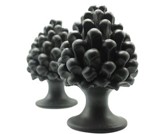 Caltagirone pine cone - matte black - handmade - home decor - gift idea - modern style
