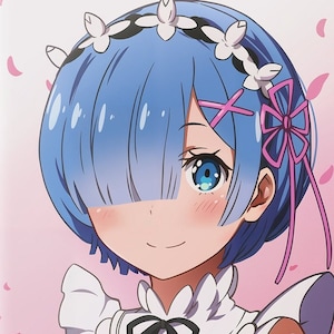 Blue Haired Maid Poster / Fine Art Print