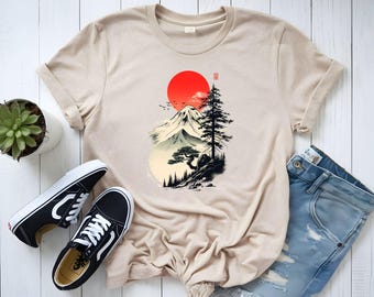 Japanese Mountain Shirt: Mt. Fuji Bonsai Graphic Tee