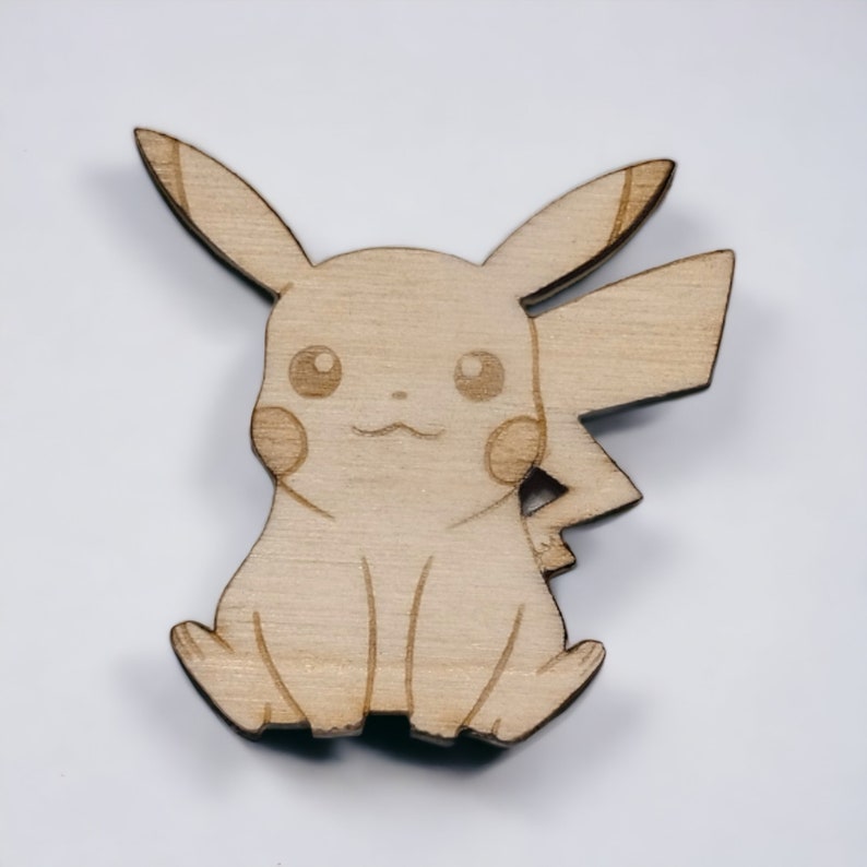 Set of 6 Pokemon Wooden Magnets & Pins Exclusive Brooch/Magnet Housewarming Gift Idea Fridge Magnet Choose ANY Pokemon Home Decor Pikachu (1 un.)