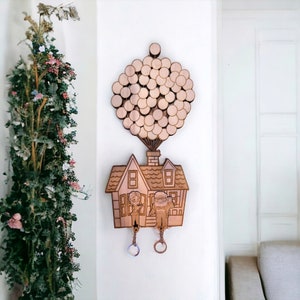 Premium Wooden Wall Mount Keychains Up In the air La Haut Home Decor Geek Gift Keyring Holder Wall Mounted zdjęcie 1