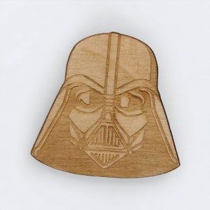 Set of 6 Star Wars Wooden Magnets & Pins Exclusive Brooch/Magnet Housewarming Gift Fridge Magnet Kitchen Accessories Home Decor Darth Vader (1 un.)