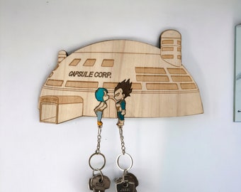 Llaveros de montaje en pared de madera premium DBZ - Decoración del hogar - Regalo geek - Soporte de llavero montado en la pared