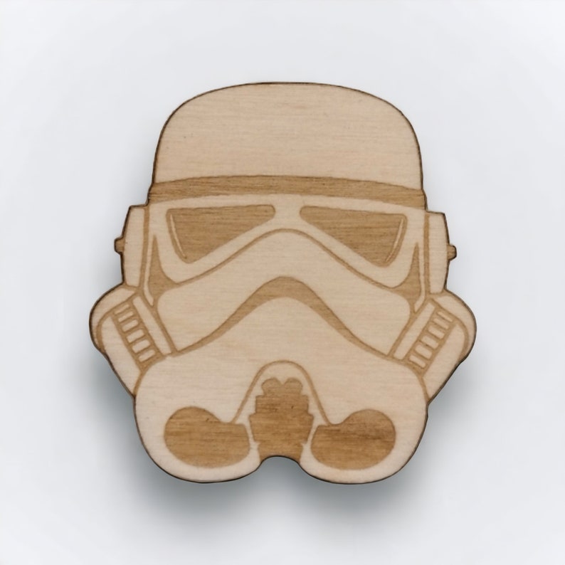 Set of 6 Star Wars Wooden Magnets & Pins Exclusive Brooch/Magnet Housewarming Gift Fridge Magnet Kitchen Accessories Home Decor Stormtrooper (1 un.)