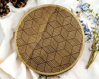 Pot Holder lignes géométriques - Géométrique - Fait à la main - Ustensiles de cuisine modernes - Réglage de la table - Minimalisme - Cadeau de pendaison de crémaillère - Artisanat du bois