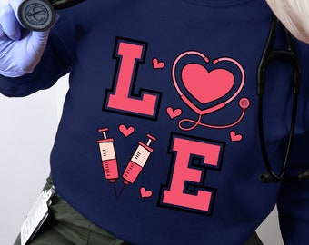 Felpa per San Valentino da infermiera: girocollo Love Design