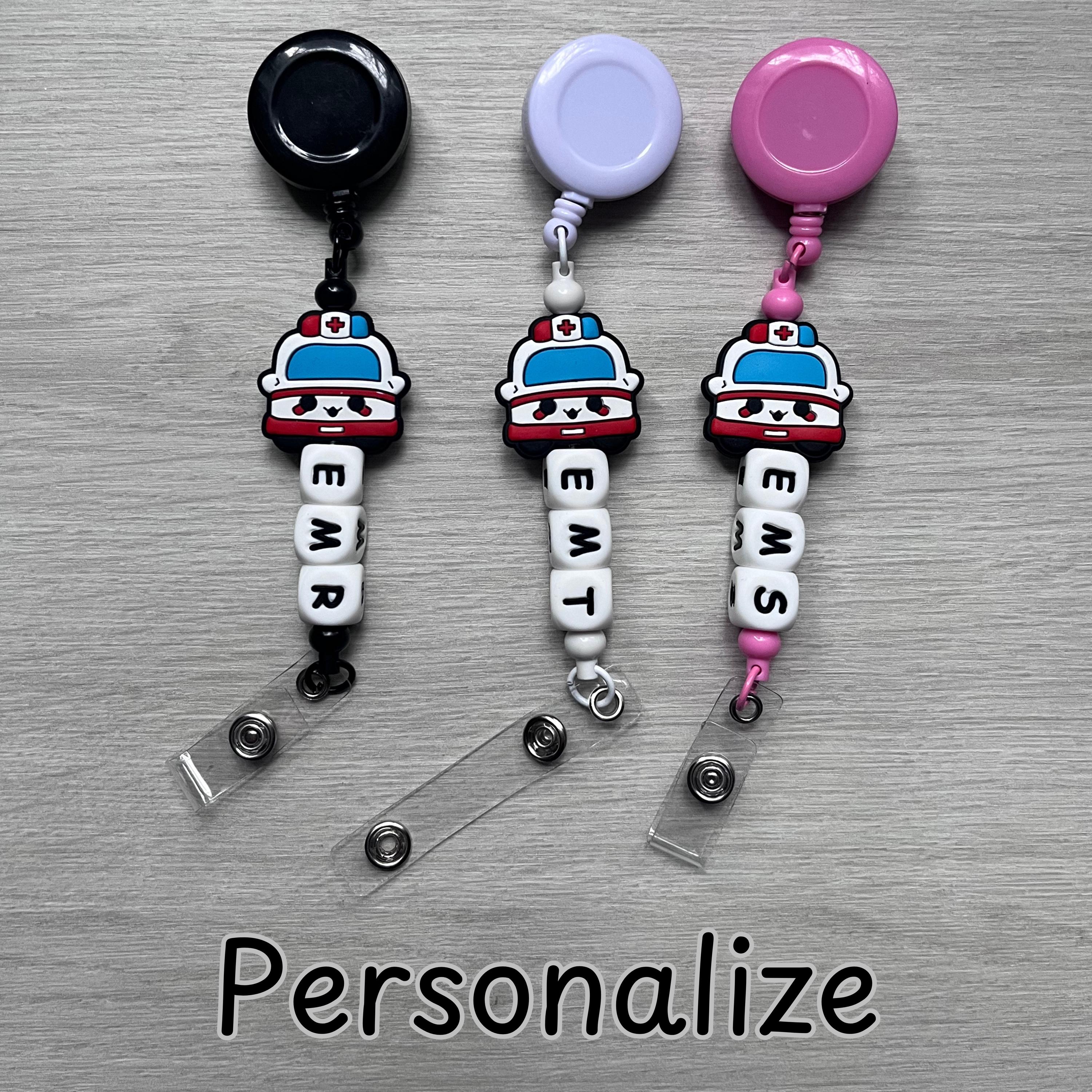 EMT Badge Holder Paramedic First Responder Gift Ambulance Badge Reel Medical ID Holder Hospital Badge Retractable Nurse Student Healthcare