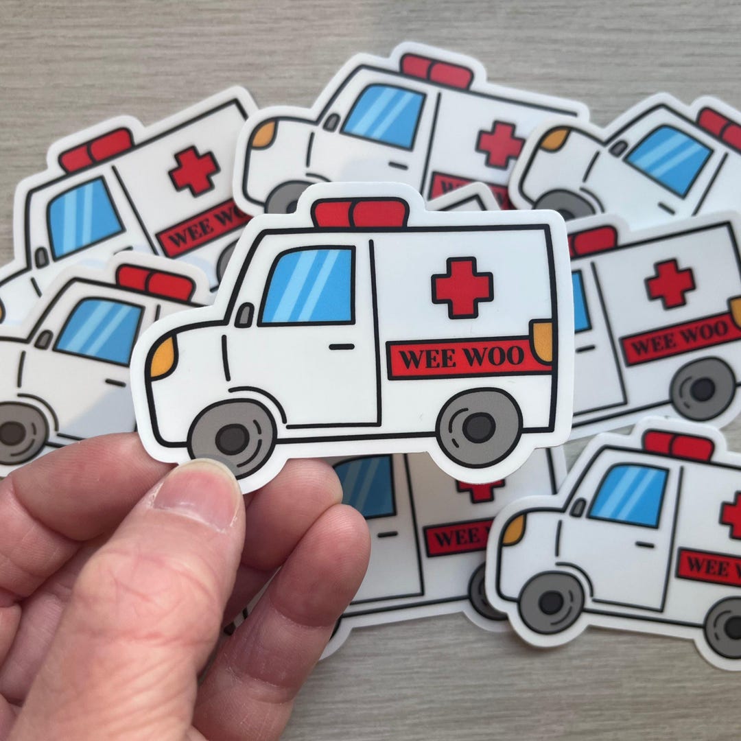 Emergency Unit Sticker Animation Funny Ambulance Sticker Paramedic Gift Emt Decal Waterproof Vinyl ...