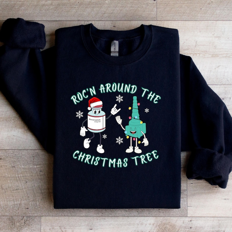Medical Christmas Sweater Funny Anesthesiologist Holiday Gift Hospital Staff Present Nurse Practitioner Festive Apparel Doctor Themed Black