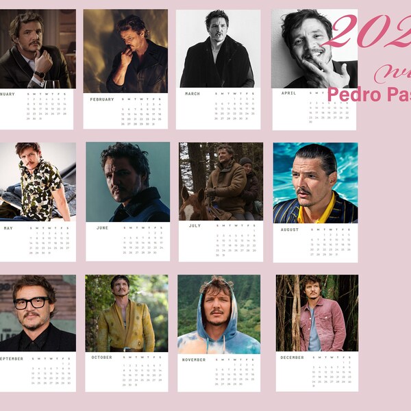 Pedro Pascal 2024 Calendar Etsy