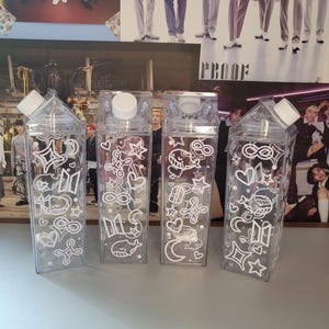 BTS Muster Sowoozoo Inspired Color Changing Milk Carton Water Bottle | BTS Tumbler | Tumbler by Kimonfires Kreations