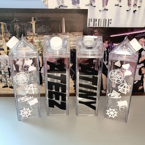 Ateez Inspired Milk Carton Color Changing Water Bottle | Ateez Tumbler | Tumbler by Kimonfires Kreations